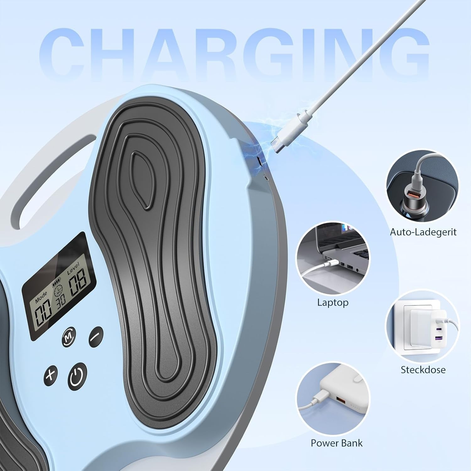 TENS EMS Foot Massager Circulation Stimulator Neuropathy Pain Relief Pad