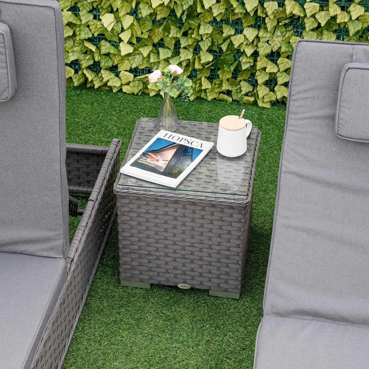 3-Piece Adjustable Rattan Sun Lounger Set with Table & Cushions, Weatherproof