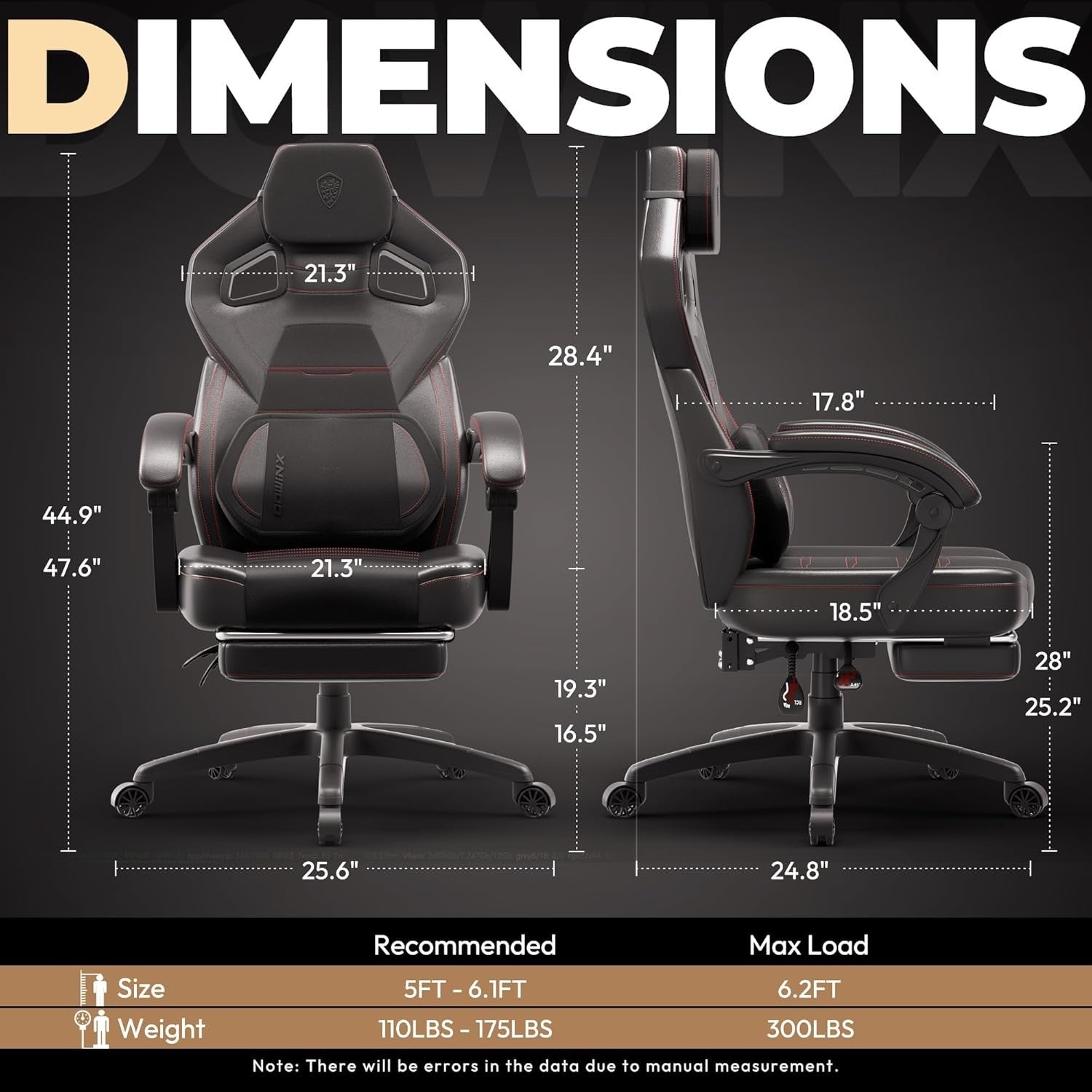 Ergonomic Gaming Chair Wide Back Recliner w/ Footrest PU Leather Home Office