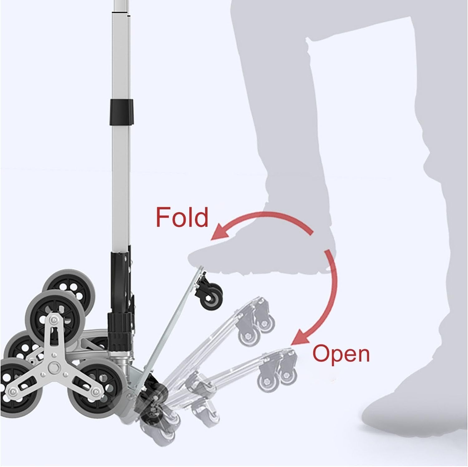 Aluminium Stair Climbing Sack Truck 80kg Folding Trolley Adjustable Handle