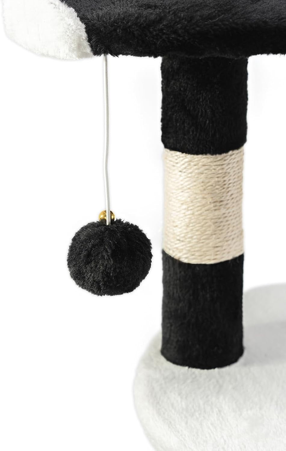 Cat Tree Scratching Post Tower 112cm with Condo Sisal Rope Black White