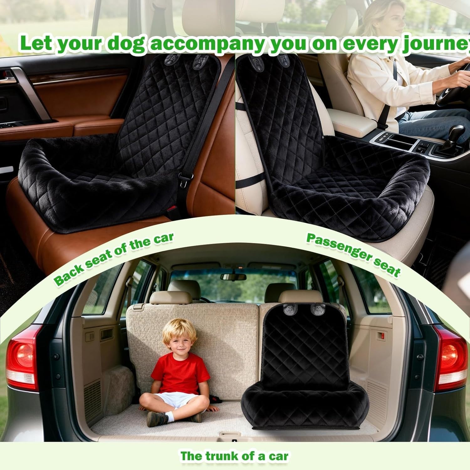 Waterproof Dog Car Booster Seat Pet Travel Bed Safety Leash Non Slip