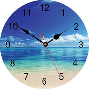 14" Beach Ocean Wall Clock Silent Sea View Coastal Blue Decorative Home Decor