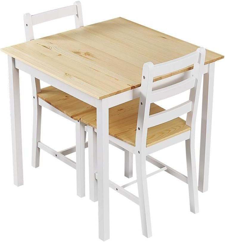 Solid Wooden 2-Seater Dining Table Set | Compact Kitchen Table & Chairs