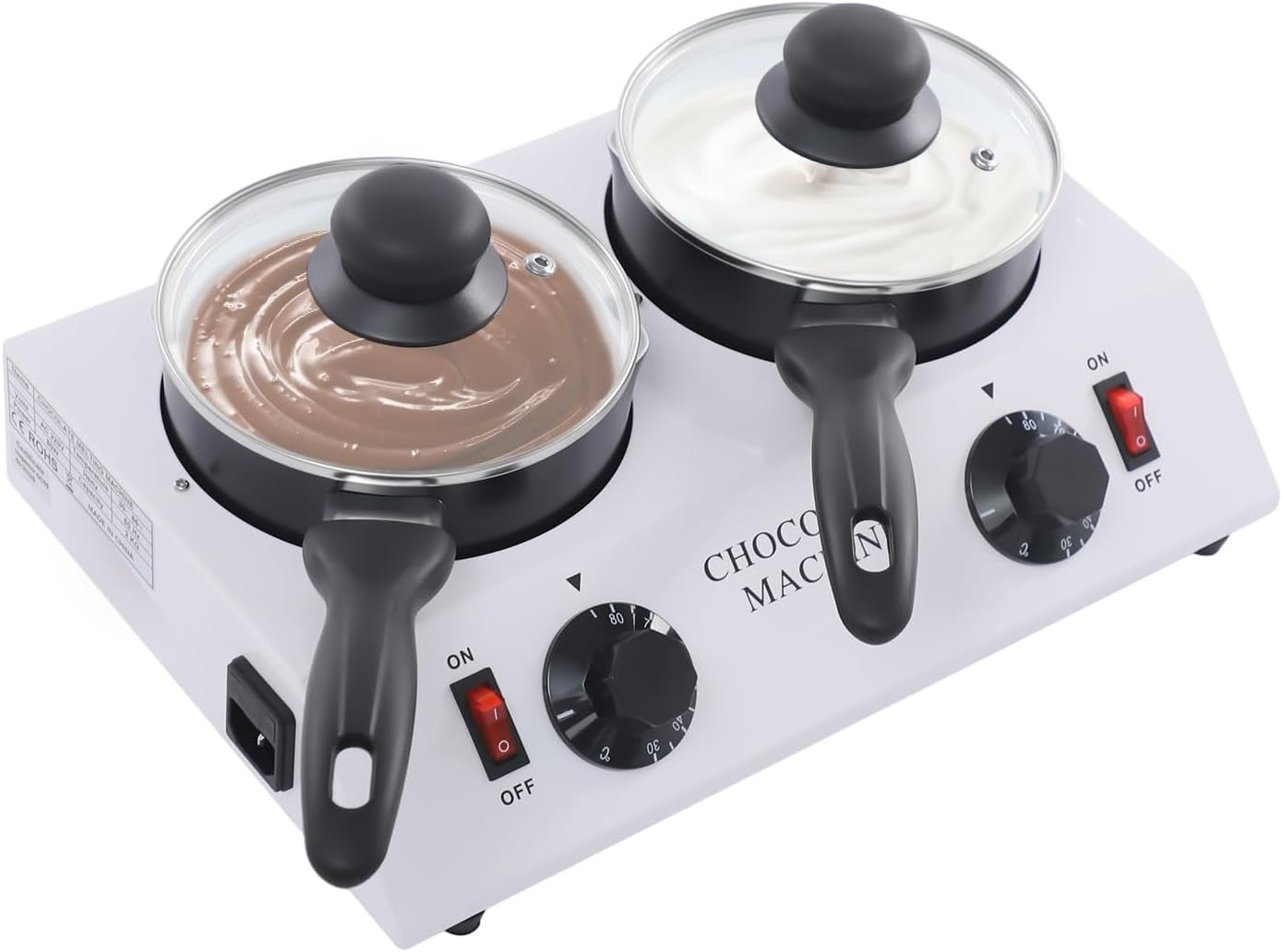 Chocolate Melting Machine Dual Pot Tempering Melter 80W Electric