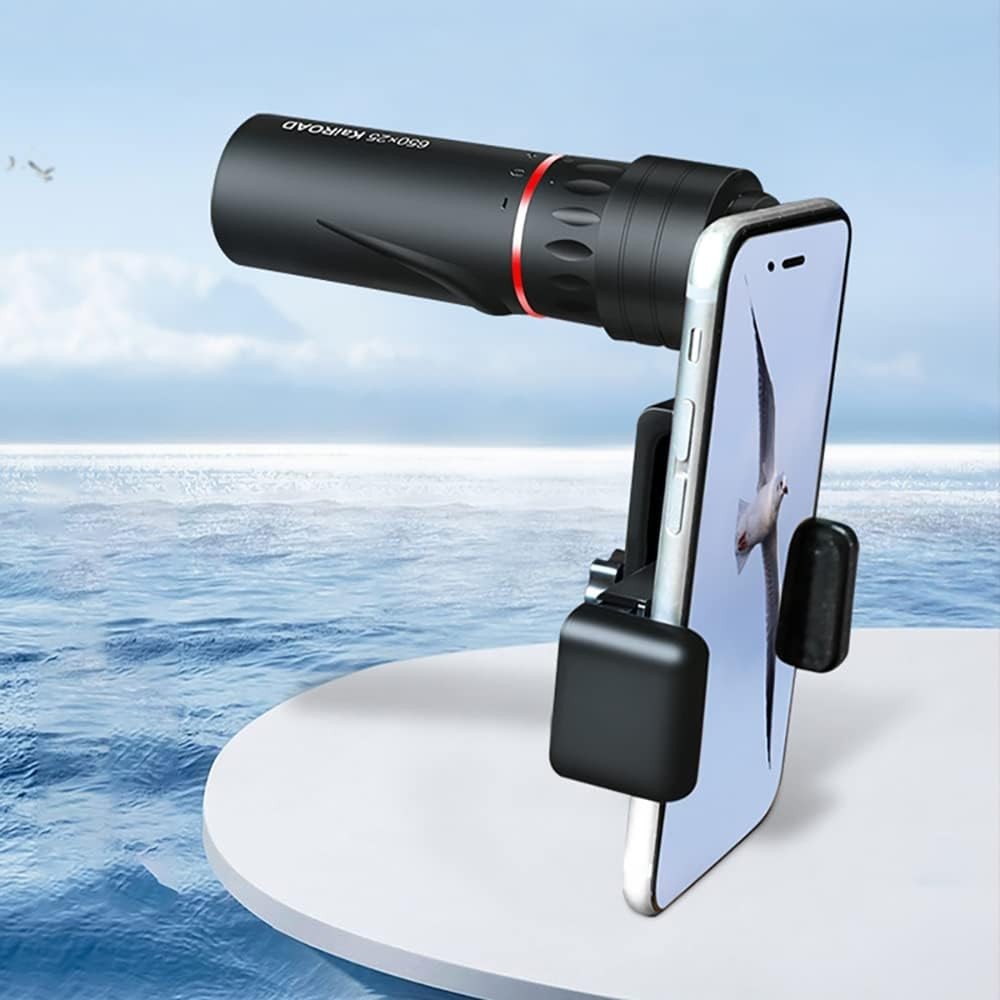 28X Zoom Monocular Black High Power Telescope with Smartphone Holder