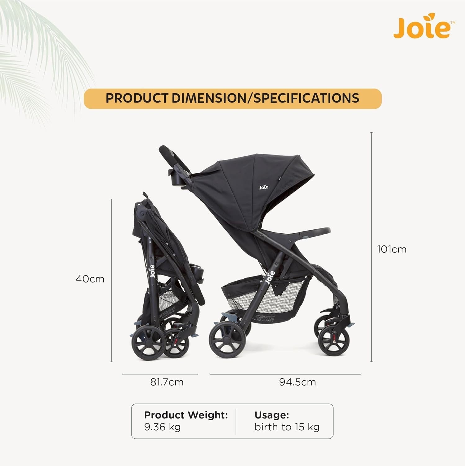 Lie Flat Baby Pushchair from Birth, Travel System Ready, Footmuff
