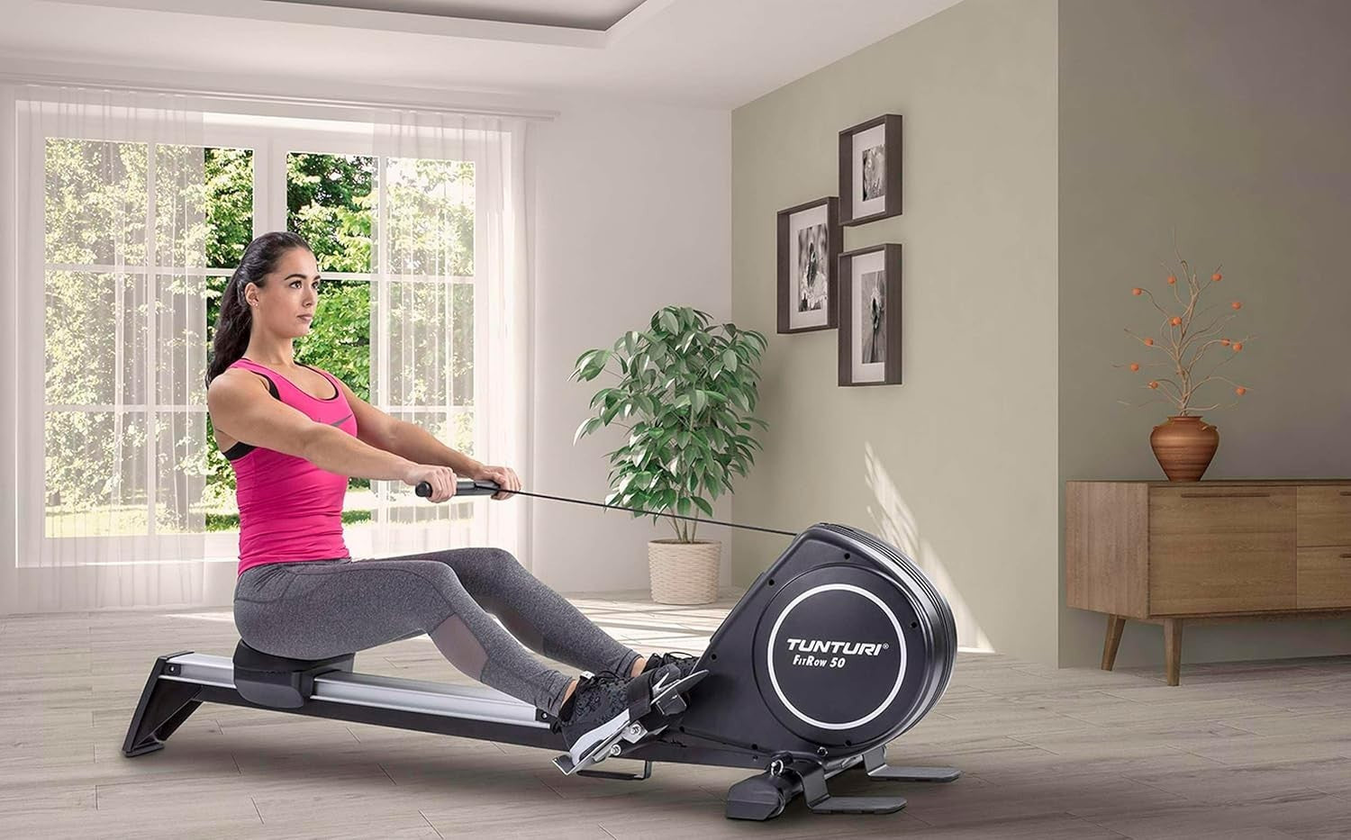 Magnetic Rowing Machine Compact Adjustable Resistance LCD Home Fitness 120KG