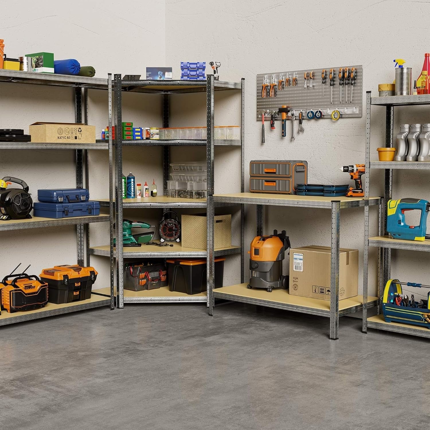 Heavy Duty Garage Workbench 600kg Metal Boltless Adjustable Shelves 110cm Wide