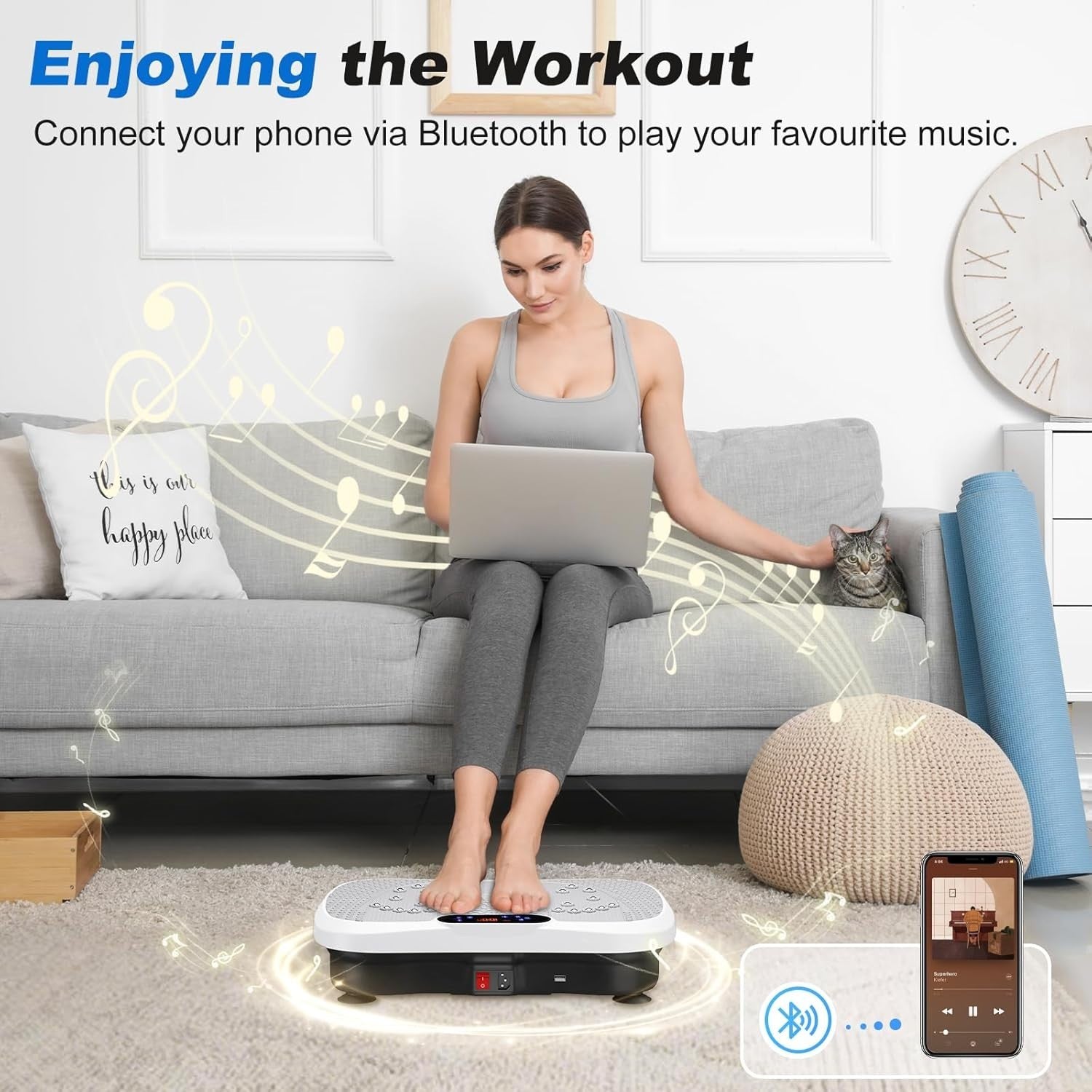White Vibration Plate Exercise Machine Weight Loss Lymphatic Drainage 99 Levels