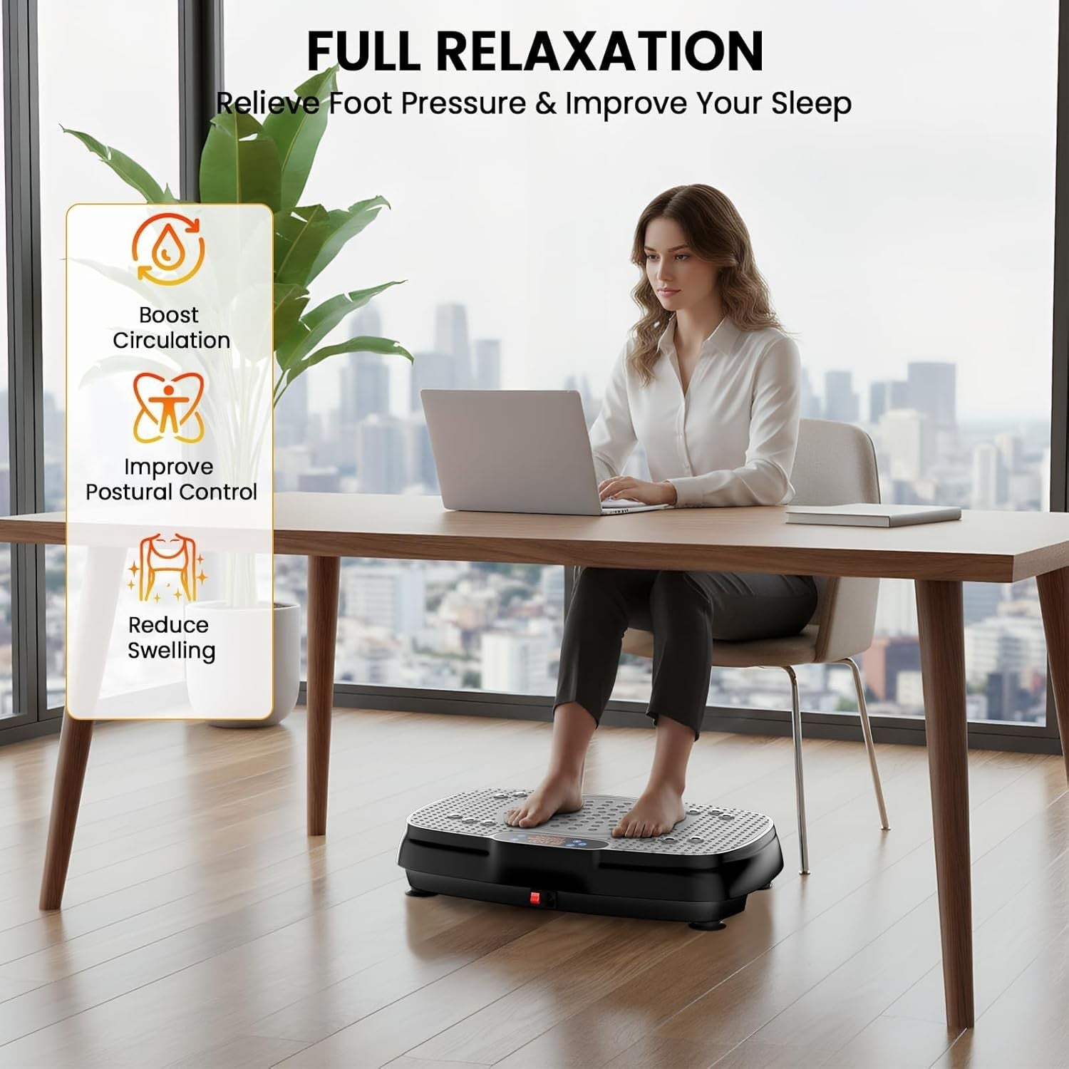 Silver Grey Vibration Plate Exercise Machine Weight Loss Lymphatic Drainage