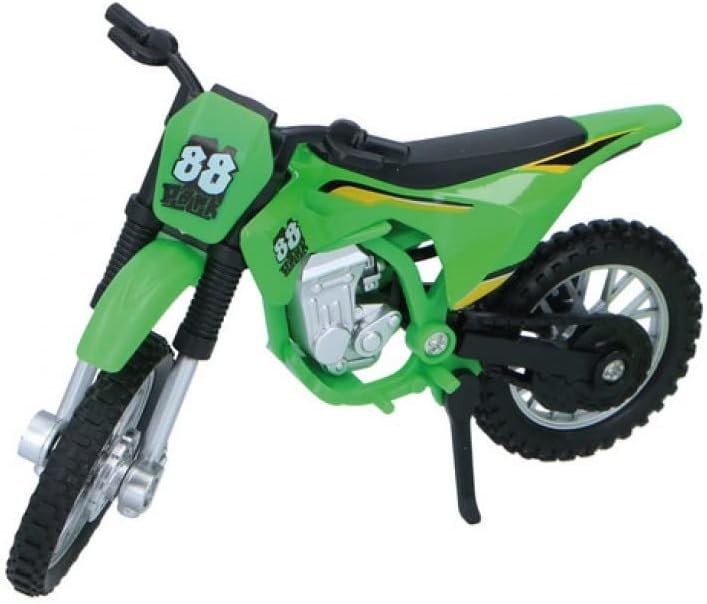 Diecast Dirt Bike Toy 1:18 Motorbike Kids Gift w/ Extra Wheels & Tools
