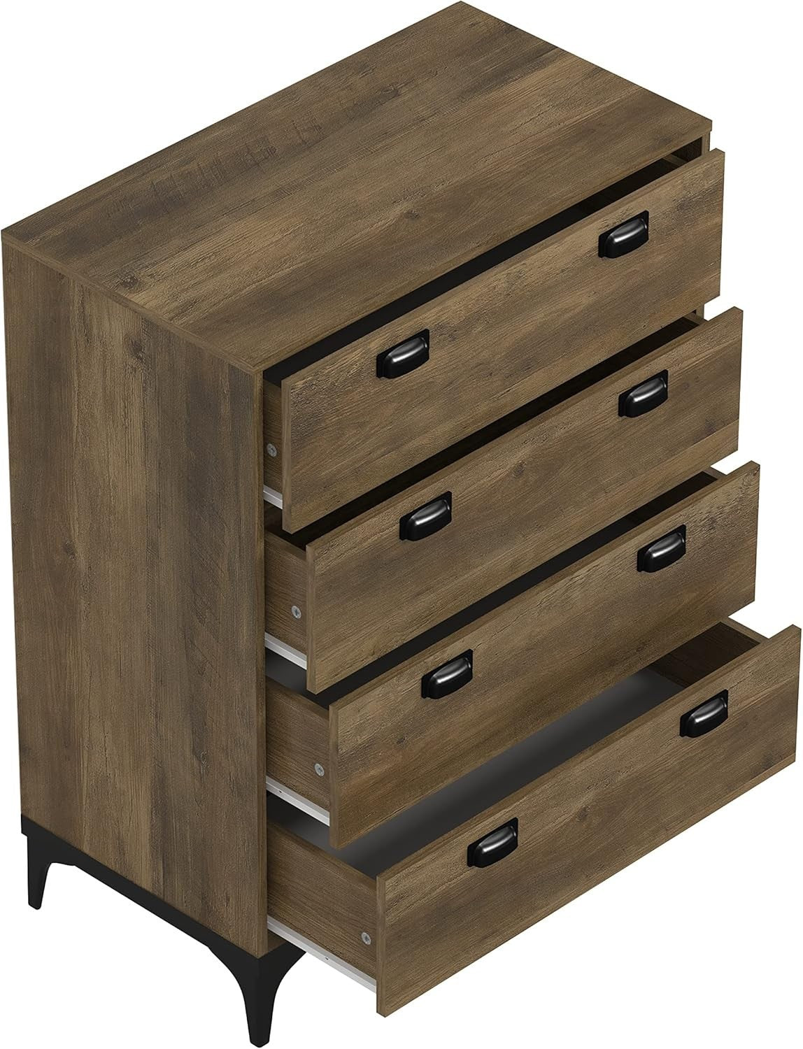 4 Drawer Chest Knotty Oak Storage Cabinet Hallway Bedroom Organizer