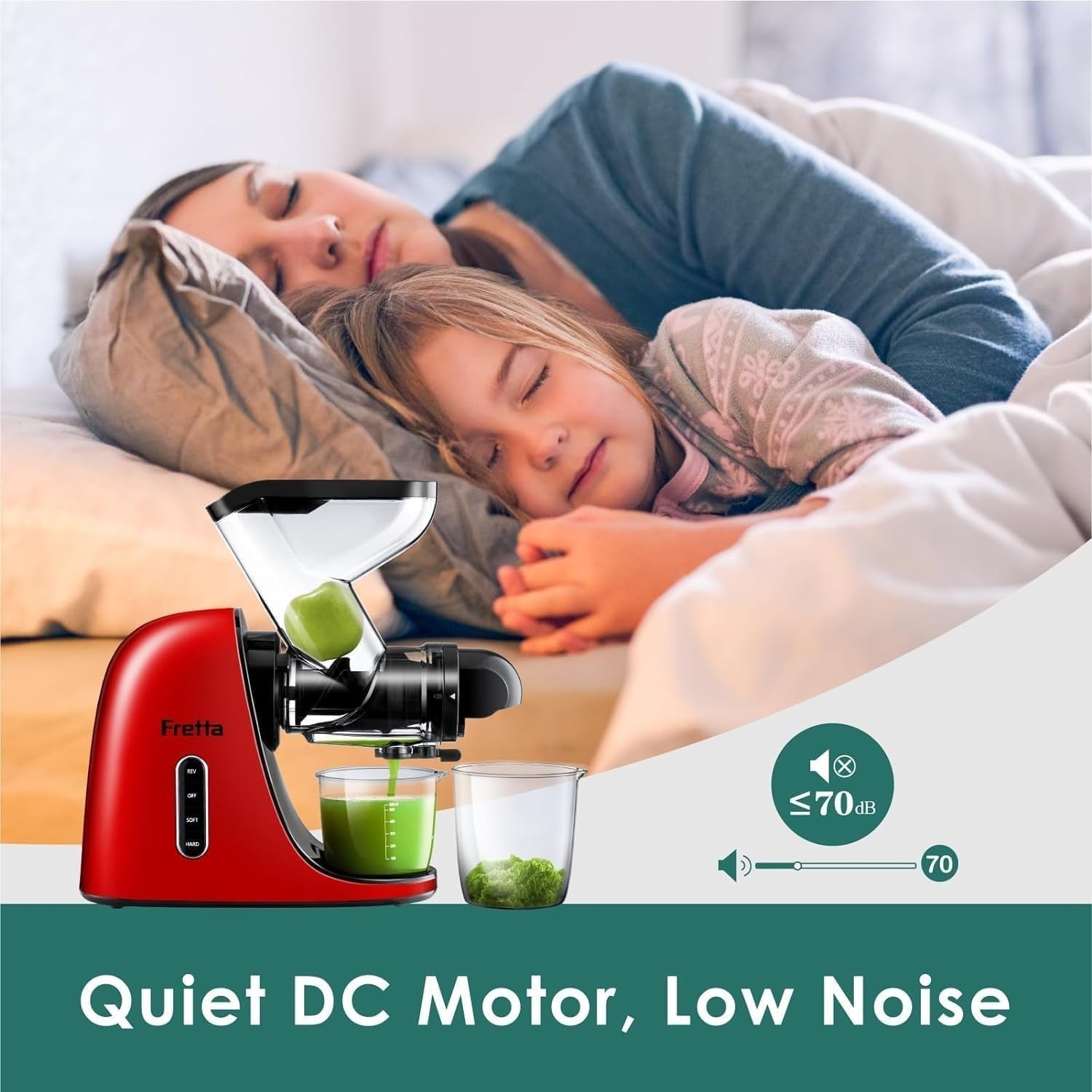 Slow Masticating Juicer Cold Press Wide Feed Chute Quiet High Yield