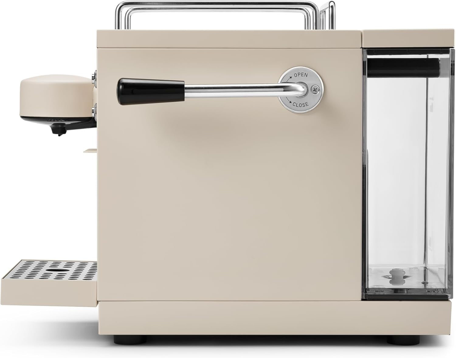 Stainless Steel Capsule Coffee Machine | 19-Bar Pressure, 1.2L Tank, Beige