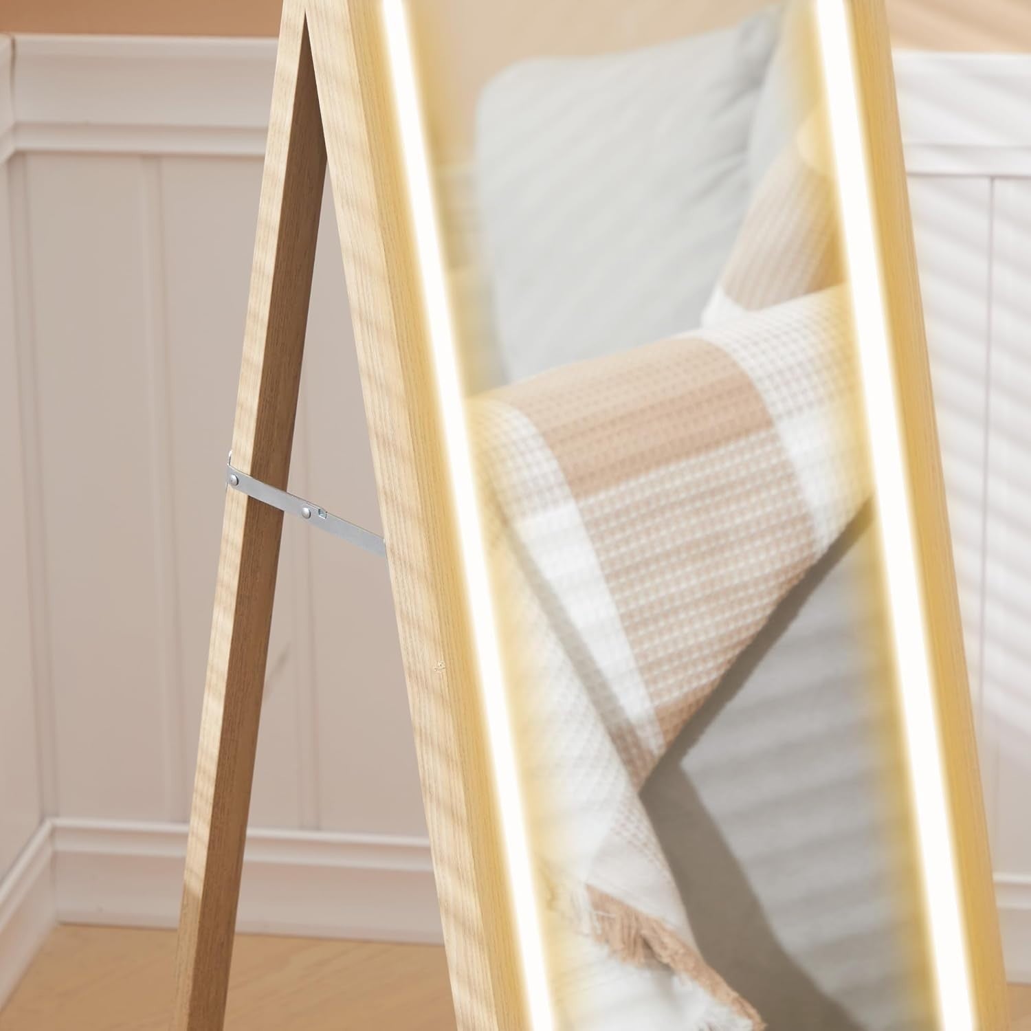 LED Full Length Mirror 160x40cm Freestanding Wall Leaning Light-Up