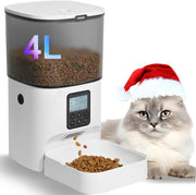 Automatic Cat Feeder 4L Timed Pet Food Dispenser 8 Meals Voice Record
