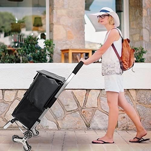 Folding Stair Climber Shopping Trolley Tri Wheel Waterproof Bag Cart