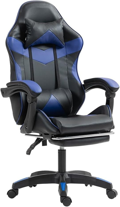 Ergonomic Gaming Chair Swivel Office Chair w/ Lumbar Support Blue
