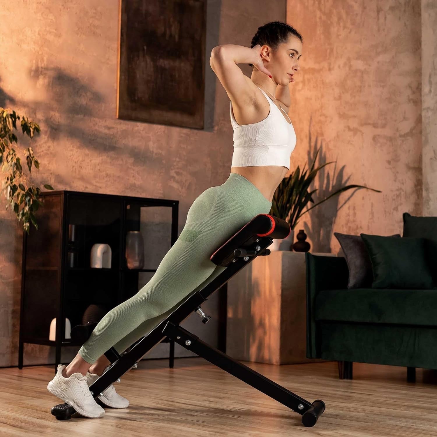 Foldable Roman Chair Hyperextension Bench 120kg Core Back Trainer