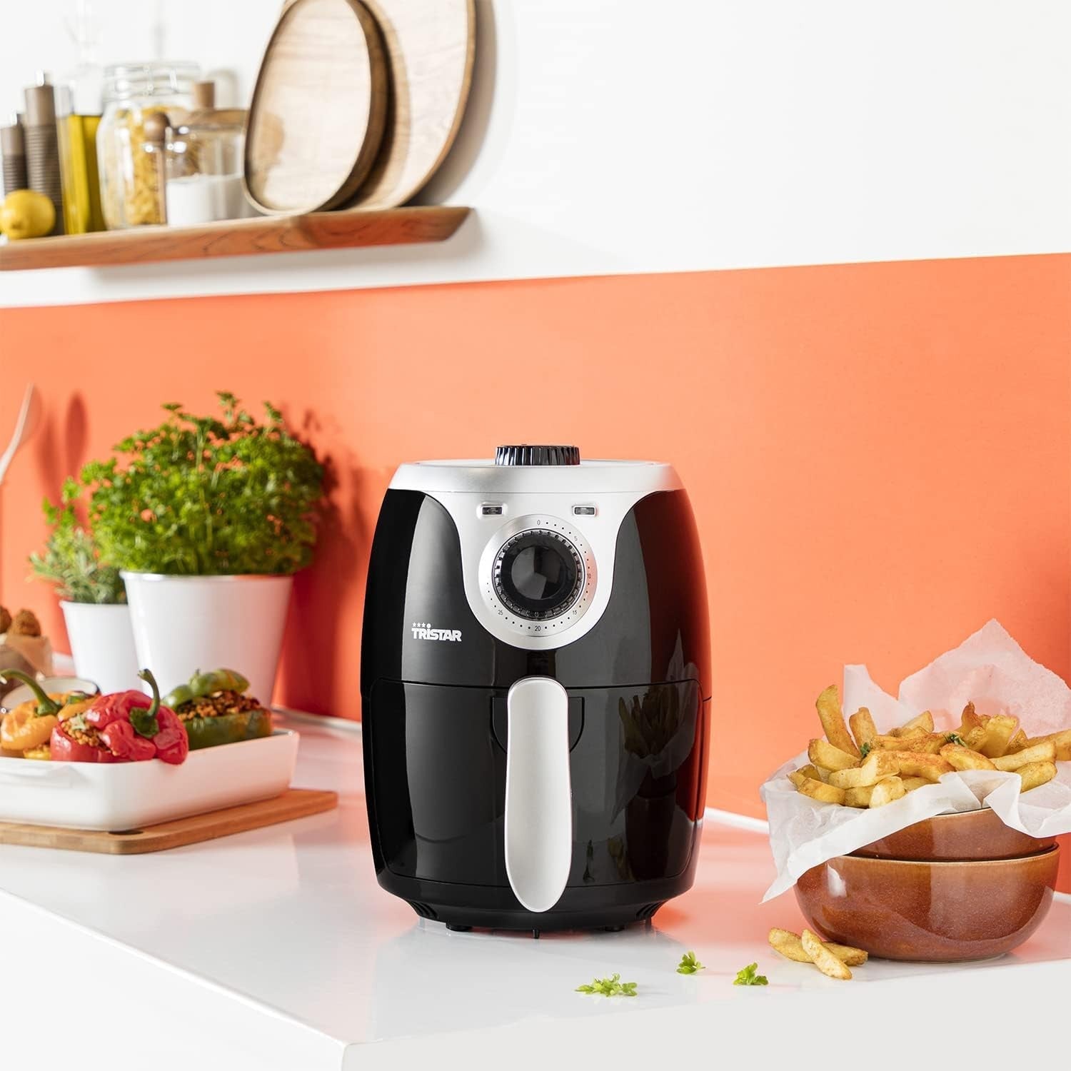 Mini Air Fryer 2L | Compact 1000W, Touch Temp Control, Low-Oil, Bake Fry Roast