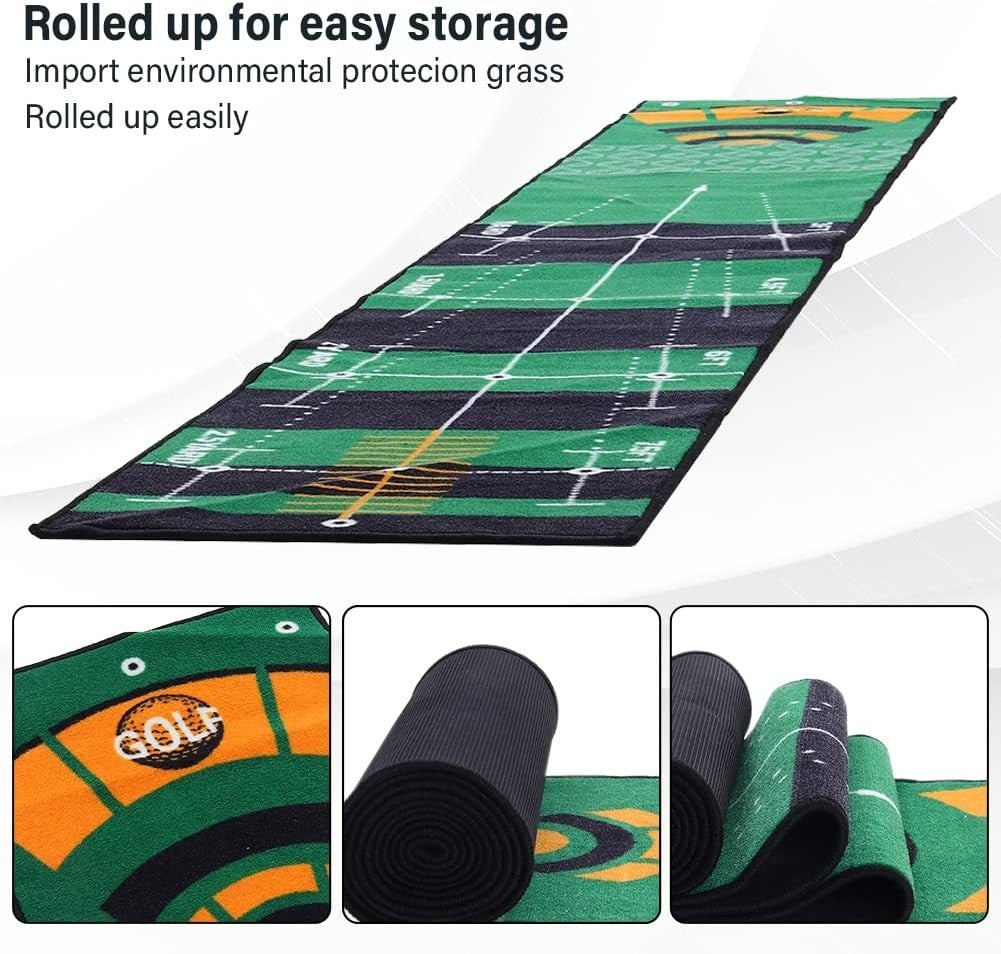 Professional Golf Putting Mat Trainer Indoor Practice Green Return Ball