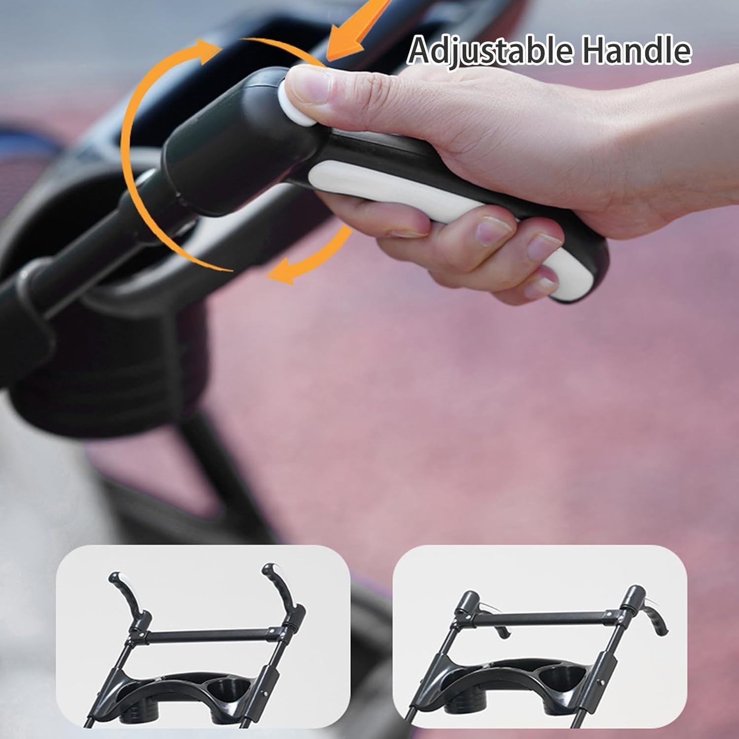 Black Portable Pet Travel Stroller Foldable Pushchair for Small Dogs Cats