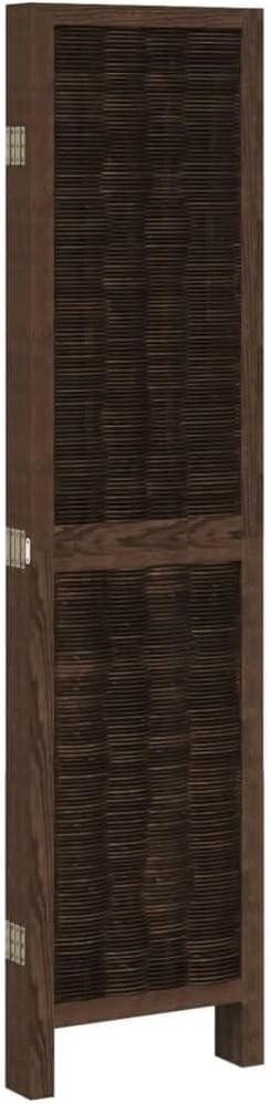 5 Panel Dark Brown Wooden Room Divider 180x150cm Folding Privacy Screen Home