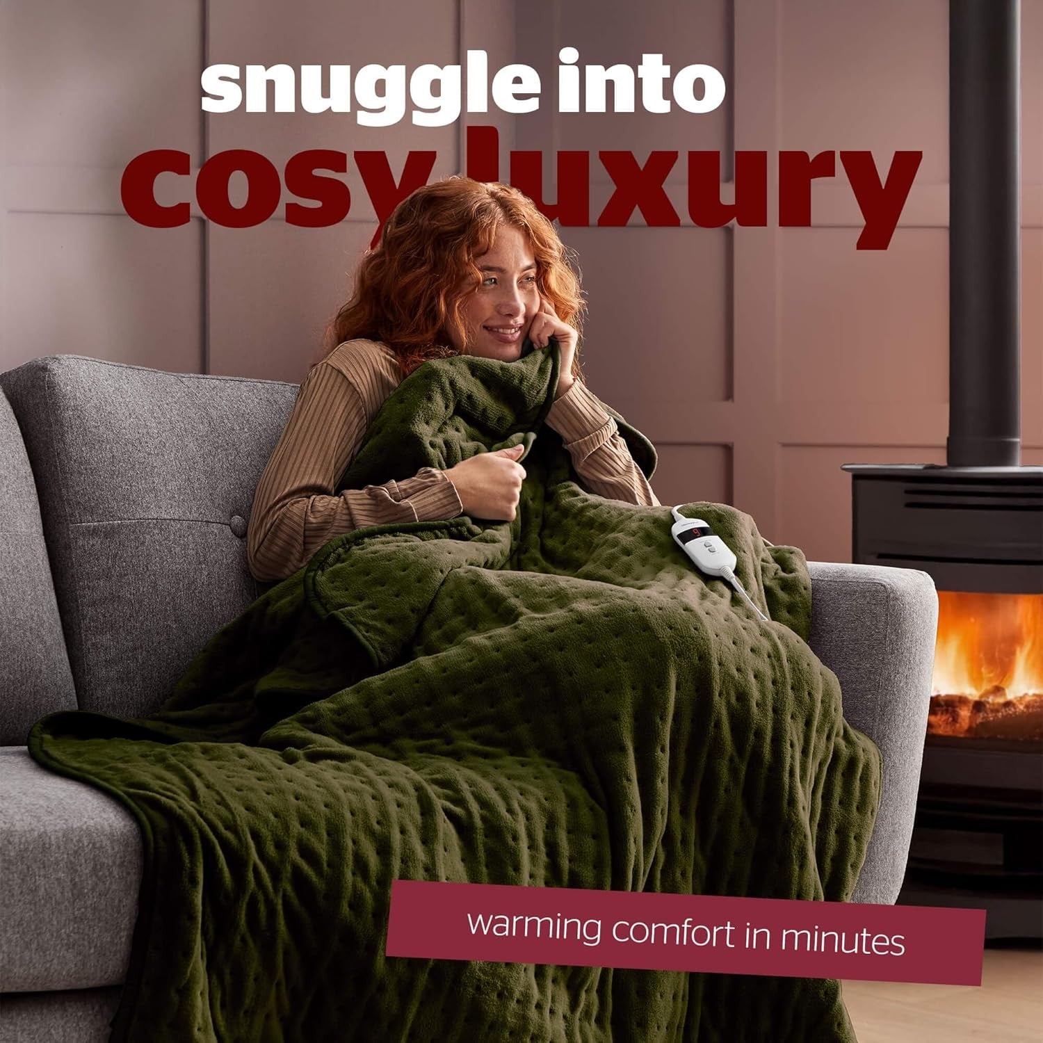 Electric Heated Throw Blanket 9 Heat Settings Heat Washable 120x160cm