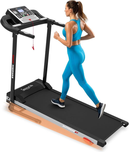Foldable Electric Treadmill 6mph Compact Home Running Machine LCD & App Control