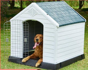 Weatherproof Plastic Dog Kennel | Indoor Outdoor Pet Shelter 72x66x71cm