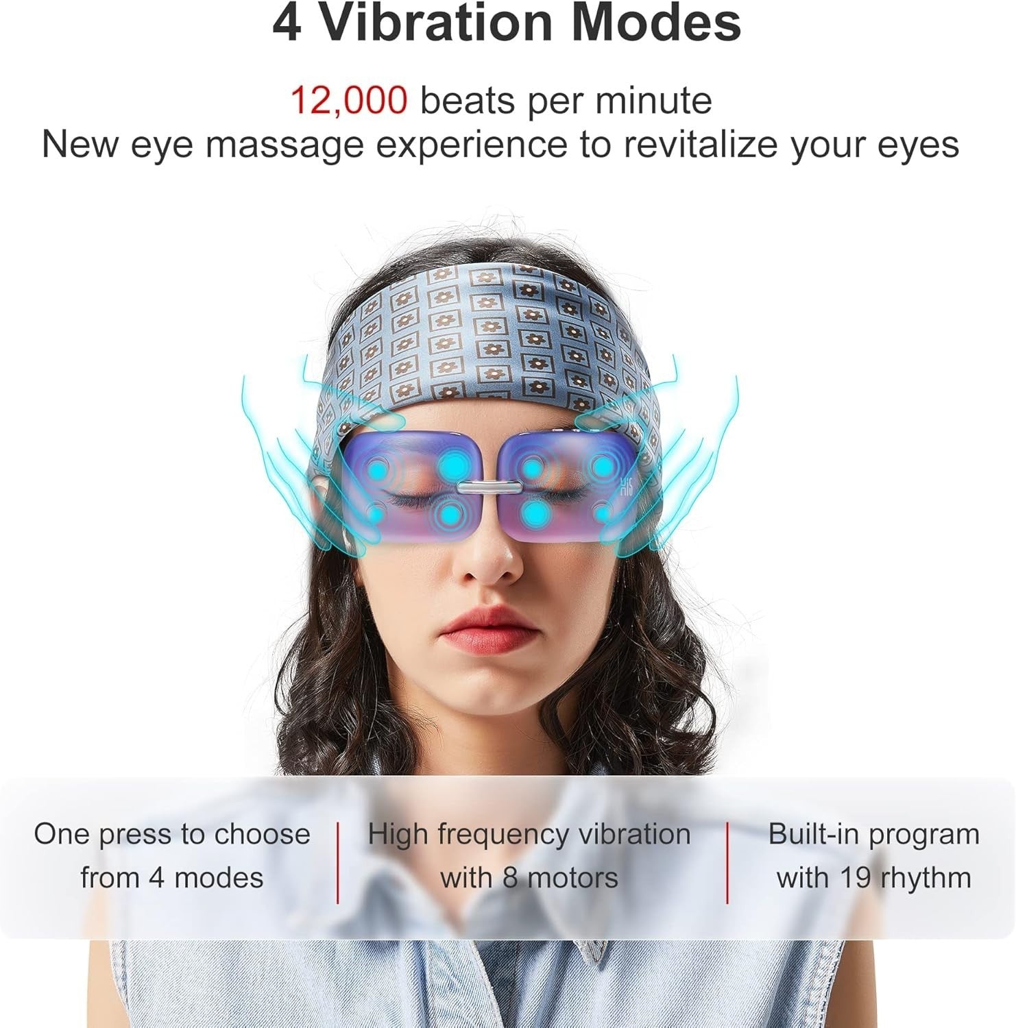 Mini Heated Eye Massager 4 Modes Vibration Portable Chic