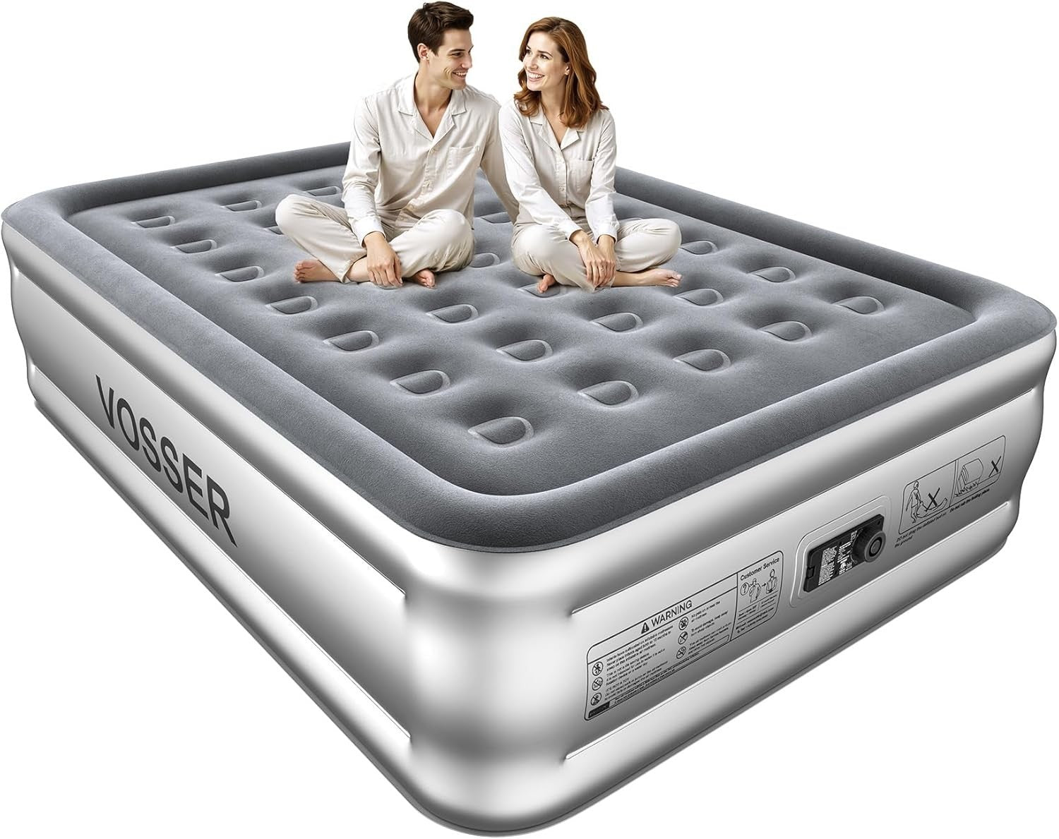 Queen Air Mattress Built In Pump 18” Raised 3 Min Inflating Air Bed