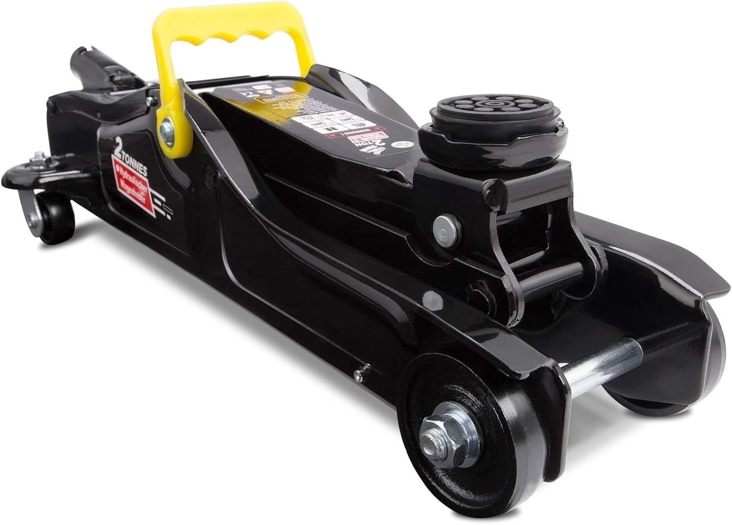 2 Ton Low Profile Hydraulic Trolley Jack 85–330mm w/ Case Rubber Pad Black