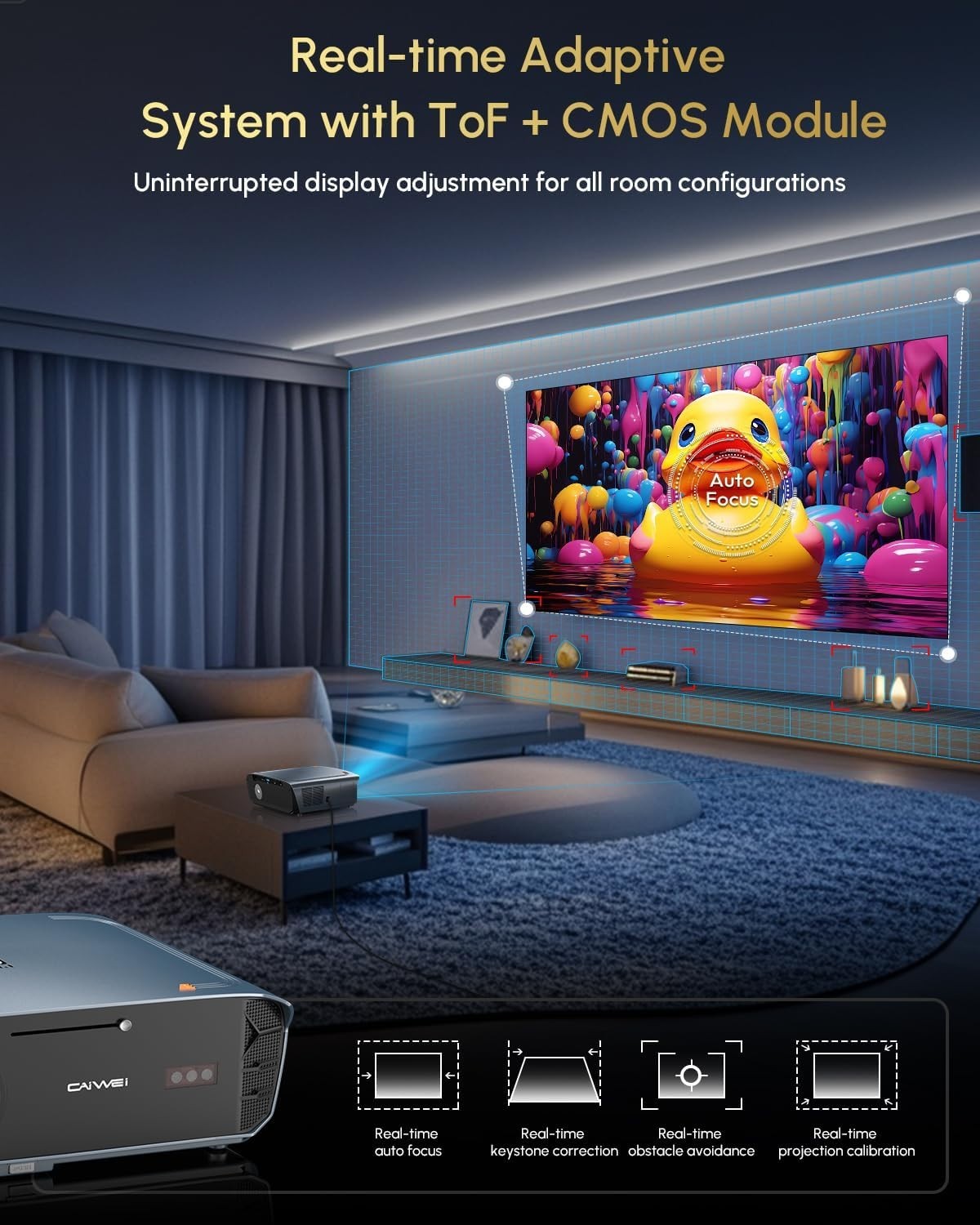 2400ANSI 4K Smart Projector Google TV WiFi6 Dolby NFC
