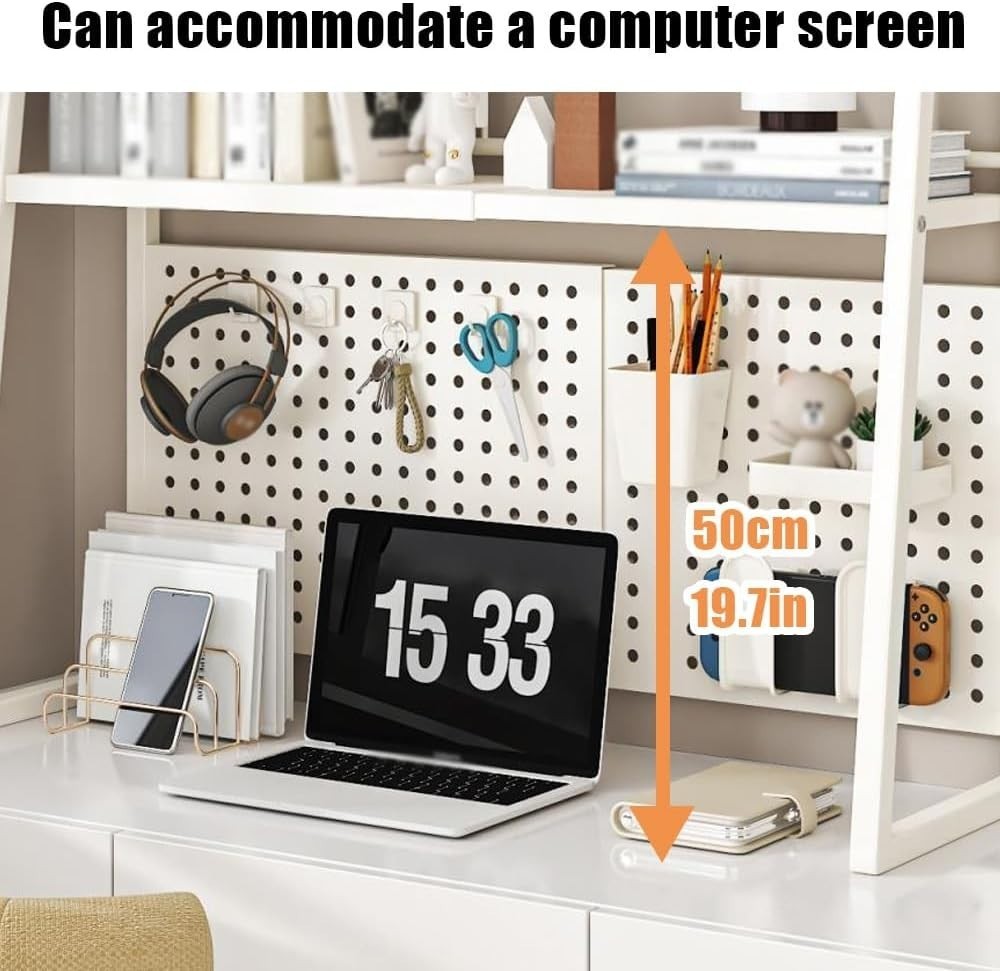 Expandable Metal Desktop Bookshelf | Adjustable Monitor Shelf Rack 55–96cm Black