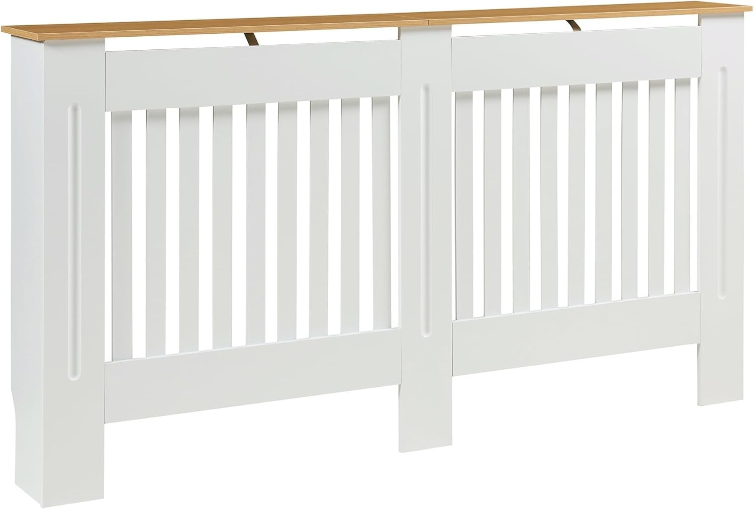 White Radiator Cover Cabinet with Drawers Modern MDF Storage Shelf, Large