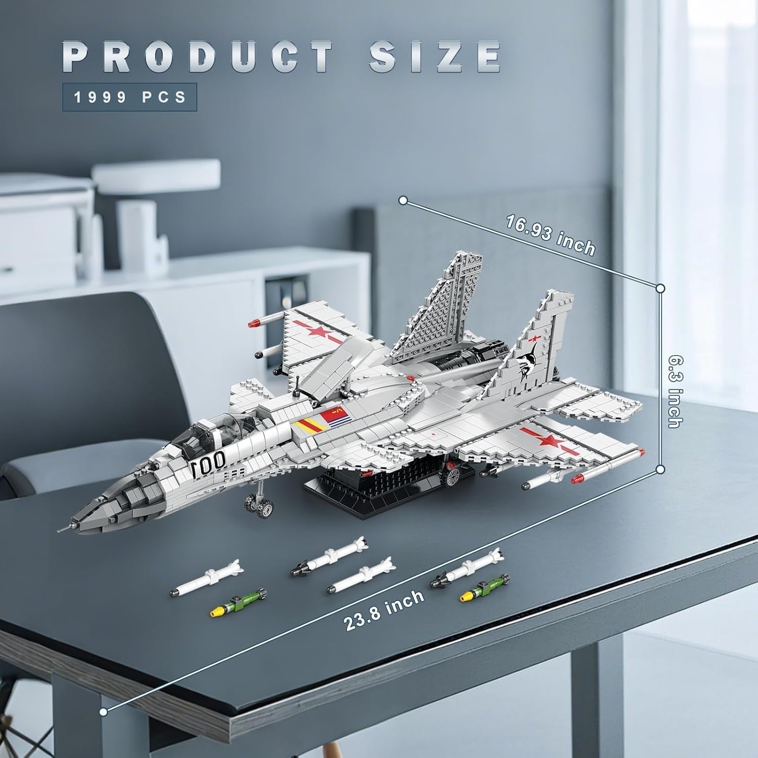 J-14 Fighter Jet Building Set 1999 PCS Military Plane Model STEM Toy for Teens