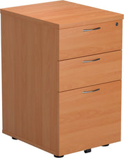 Beech Under Desk Filing Cabinet 3 Drawer Lockable A4 Foolscap