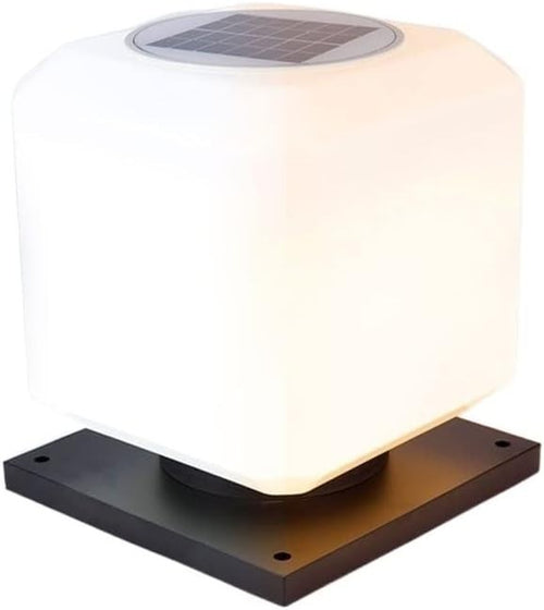 Waterproof Solar Column Lamp – Outdoor Garden Iron Post Light (Size M)