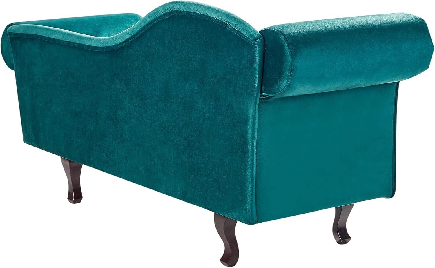 Emerald Green Velvet Left Hand Chaise Lounge | Tufted Seat + Cushion, Retro Styl
