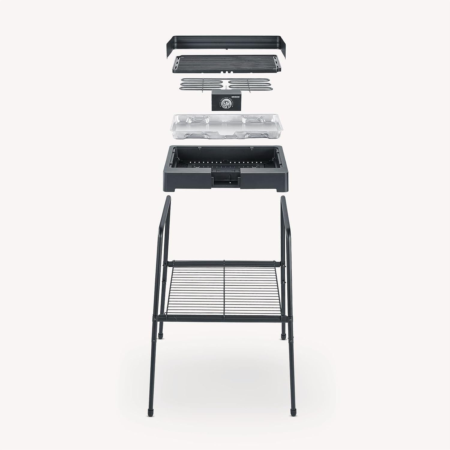 Electric Standing BBQ Grill Indoor Outdoor Smokeless Adjustable Heat Easy Clean