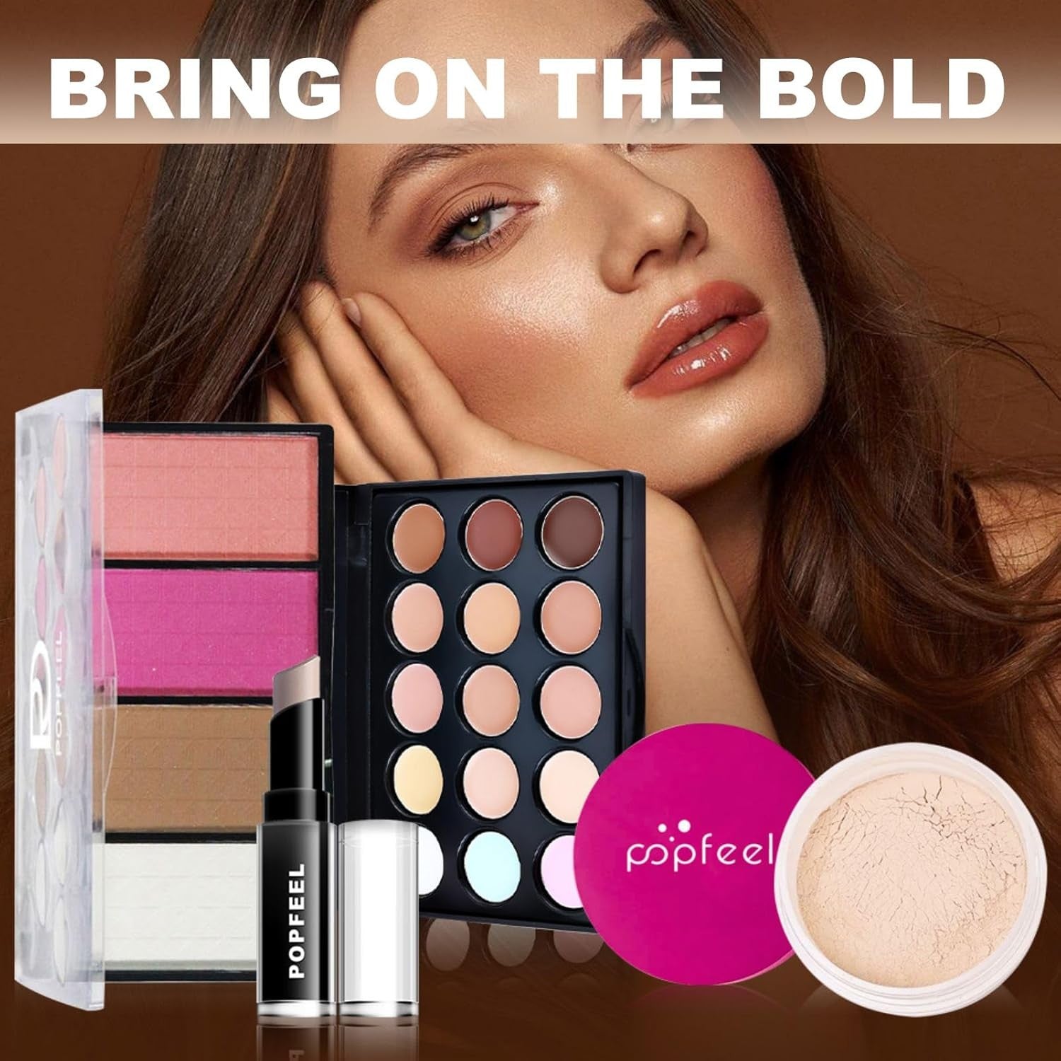 All In One Makeup Gift Set Eyeshadow Palette Lipstick Blush Kit