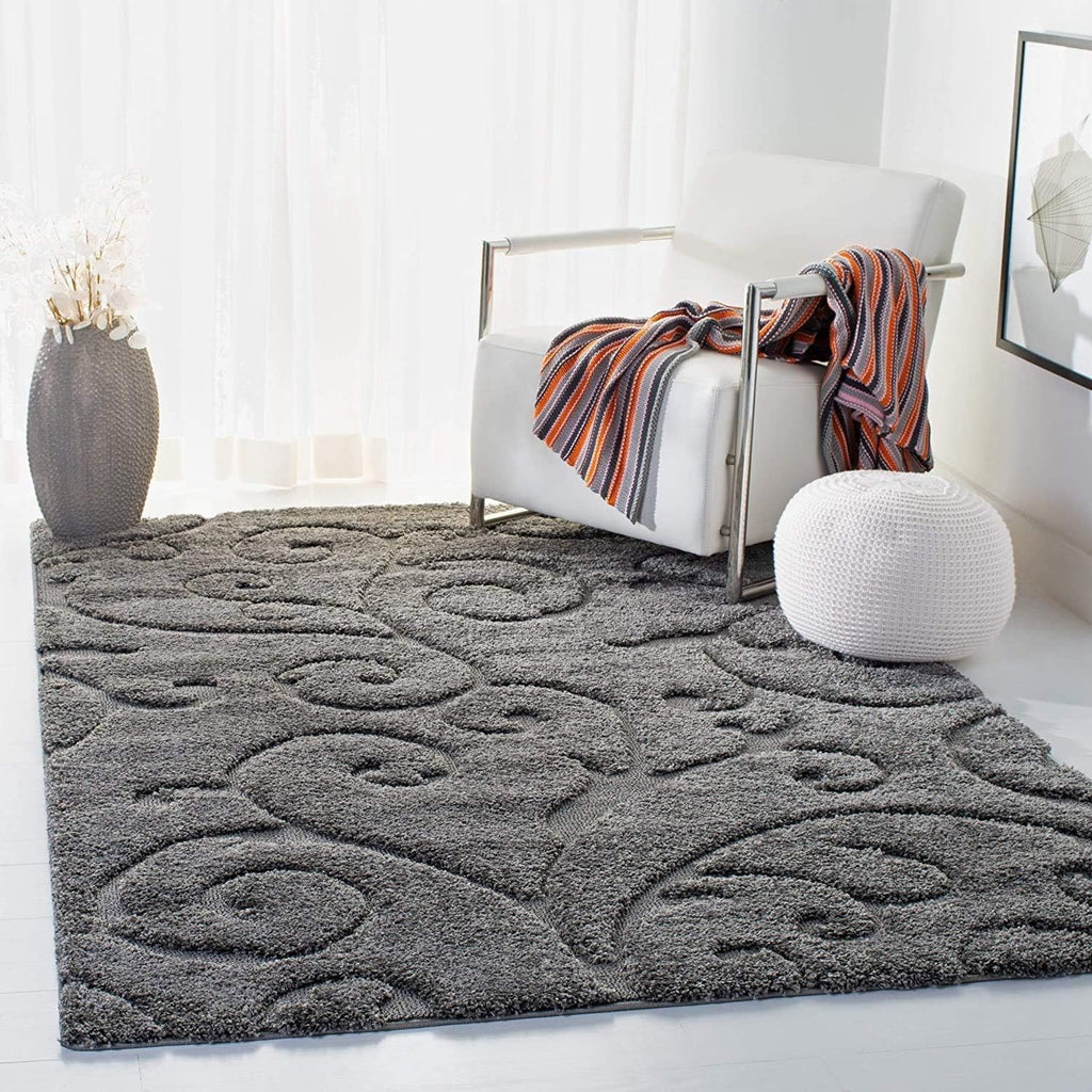Charcoal Shaggy Area Rug 240x300cm Thick Pile Soft Touch Non Slip Carpet