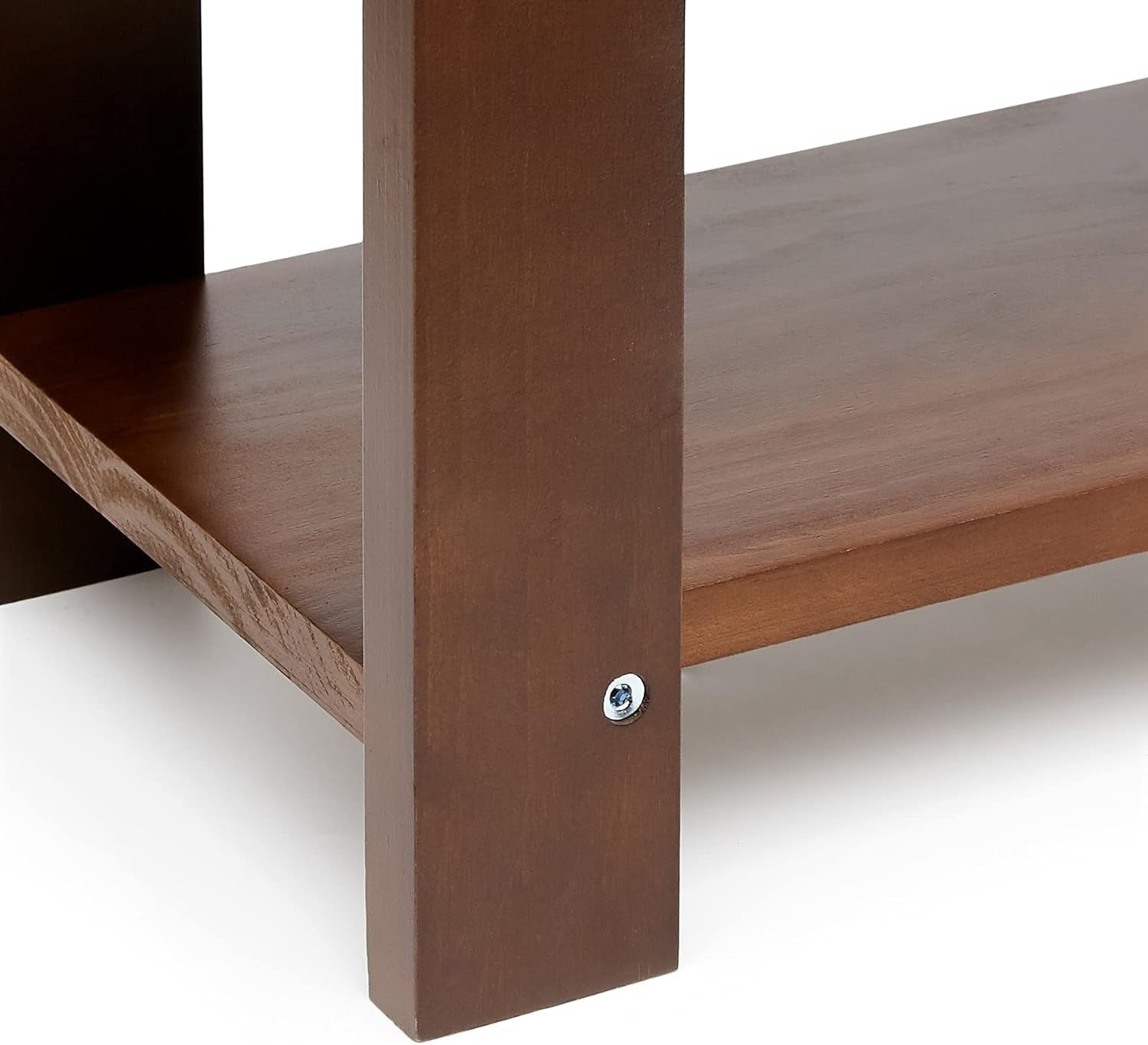 Solid Pine Shoe Storage Bench with 3 Tiers, Brown Wooden Entryway Organizer