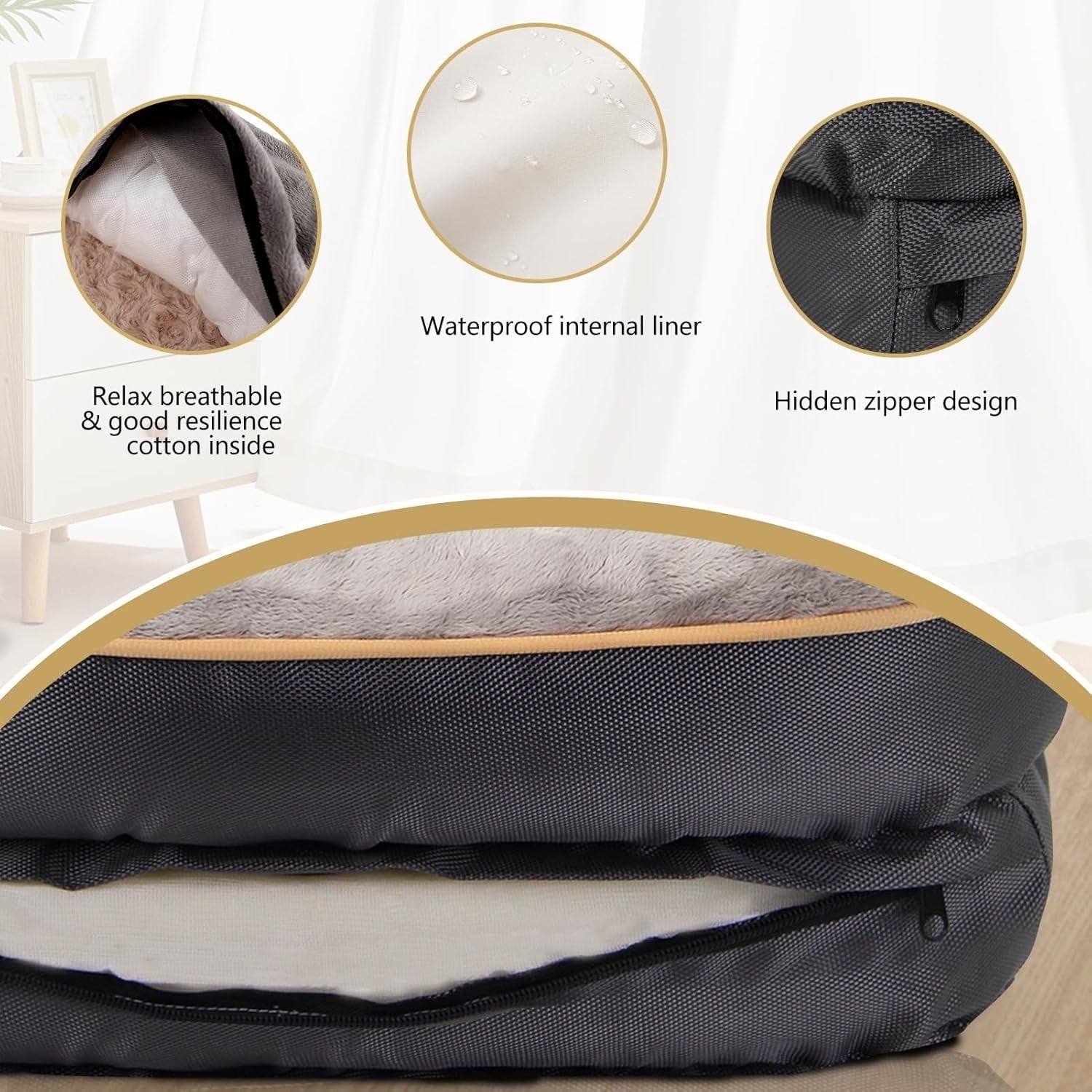 Small Orthopedic Memory Foam Dog Bed Sofa Washable 68x50x15cm