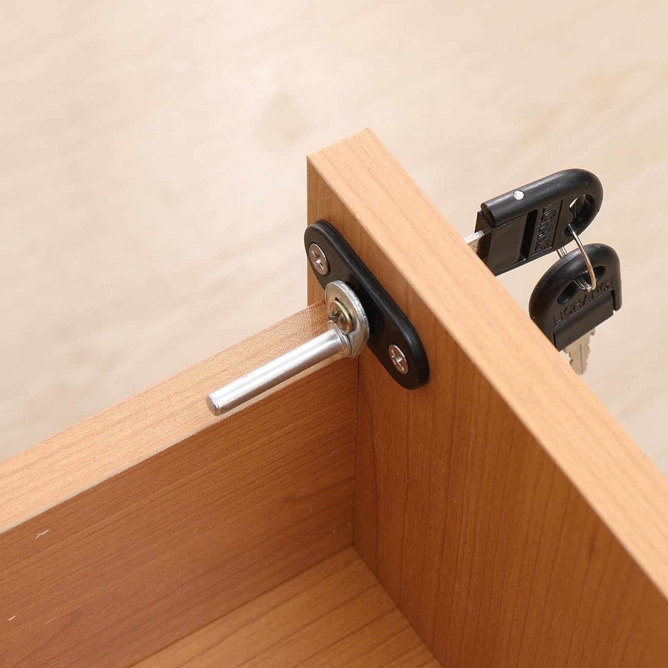 Beech Locking Rolling Desk Pedestal 3 Drawer Under Desk File Unit