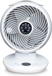 Silent 12-Speed Air Circulator Fan Remote Control Oscillating Desk Cooling White