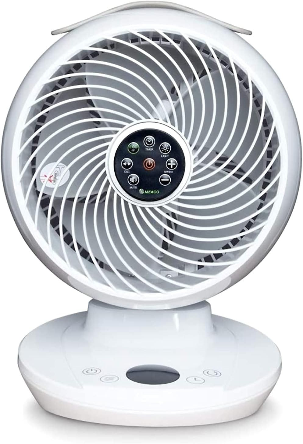 Silent 12-Speed Air Circulator Fan Remote Control Oscillating Desk Cooling White