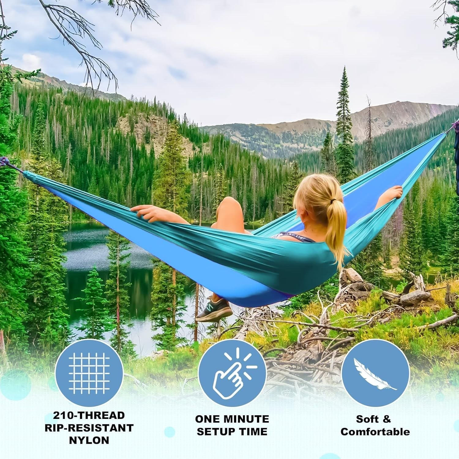 Mosquito Net Camping Hammock 290×140 cm, 300 kg Load – Travel & Outdoor Gear